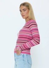 Load image into Gallery viewer, Pistola Madison Long Sleeve Crew Neck Sweater - Pink Brown Multi Stripe