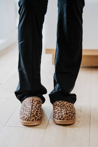 Katydid Leopard Print Embroidered Slippers