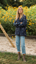 Load image into Gallery viewer, Marea Quilted Wrap Coat - Navy Bandana