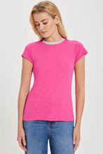 Load image into Gallery viewer, Goldie Pave Ringer Tee - Raspberry