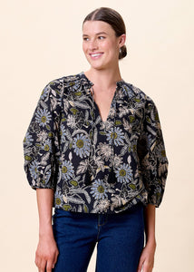 Cleobella Belle Blouse - Dark Magnolia Floral Print