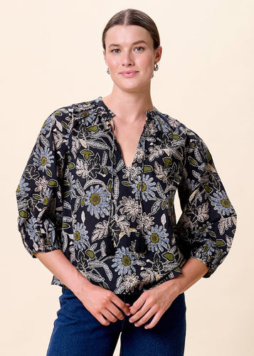Cleobella Belle Blouse - Dark Magnolia Floral Print