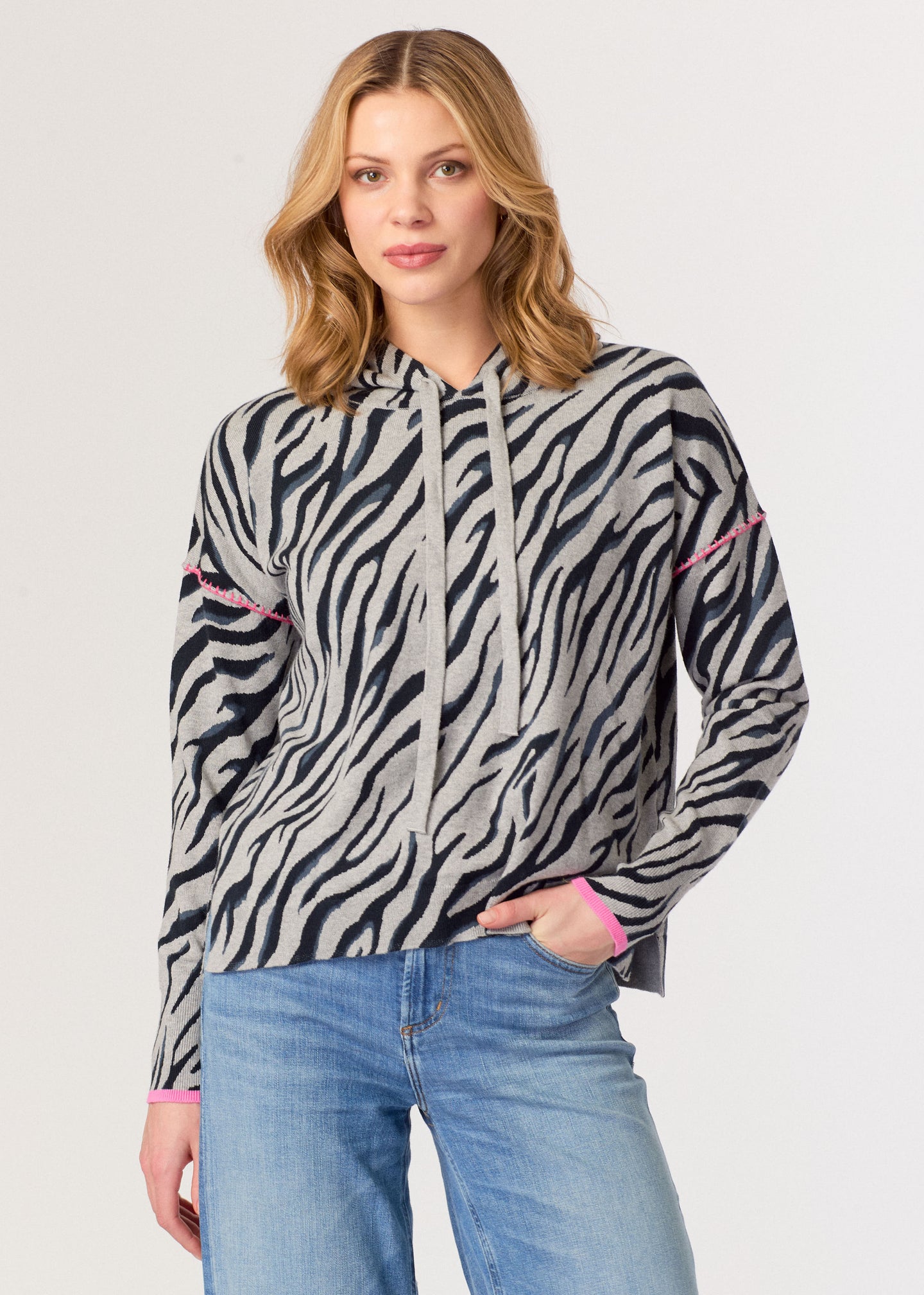 J. Society Zebra Whipstitch Hoodie - Heather