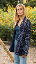 Load image into Gallery viewer, Marea Quilted Wrap Coat - Navy Bandana