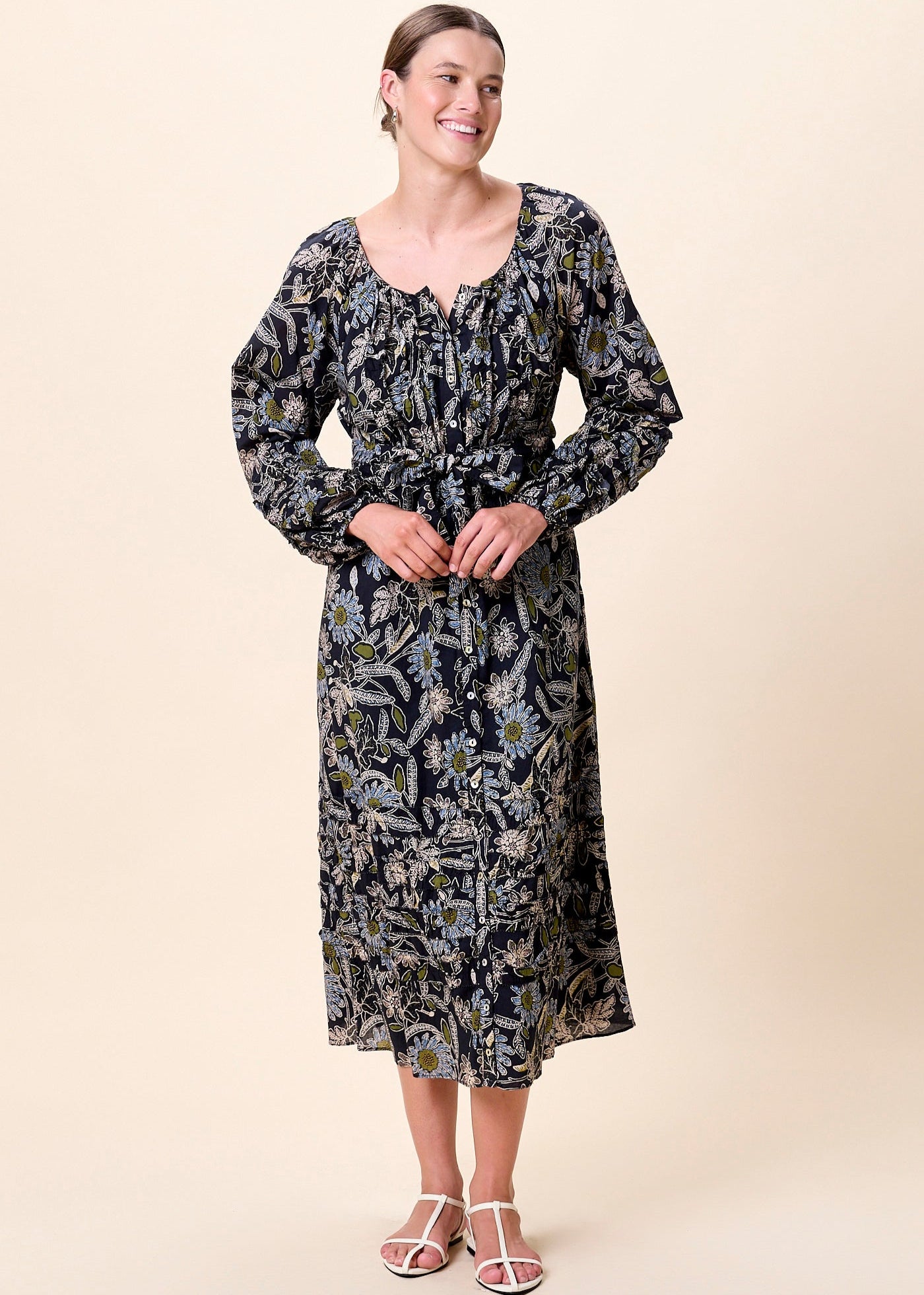 melinda midi dress Baltic Born Womens Melinda Midi Dress | Blue Floral