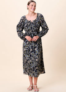 Cleobella Melinda Midi Dress - Dark Magnolia Floral Print