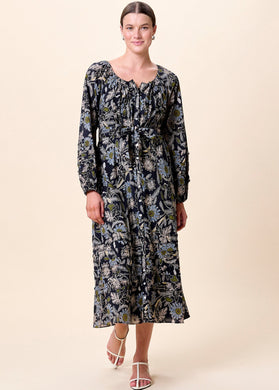Cleobella Melinda Midi Dress - Dark Magnolia Floral Print