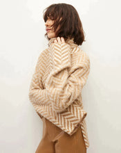 Load image into Gallery viewer, Veronica Beard Bolina Herringbone Knit Sweater - Camel