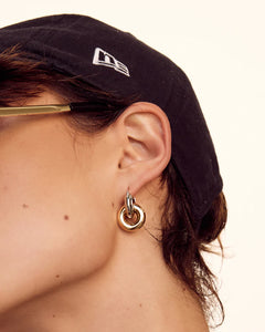 LUV AJ Two-Tone Interlock Hoops - 2 Colors