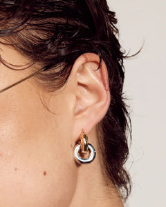 LUV AJ Two-Tone Interlock Hoops - 2 Colors