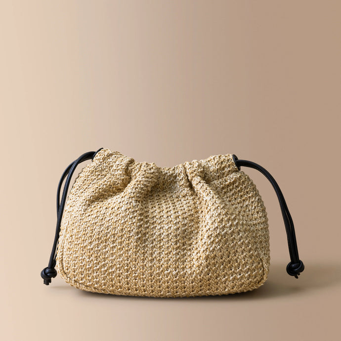 Jules Kae Brielle Bucket - Natural Straw/Black