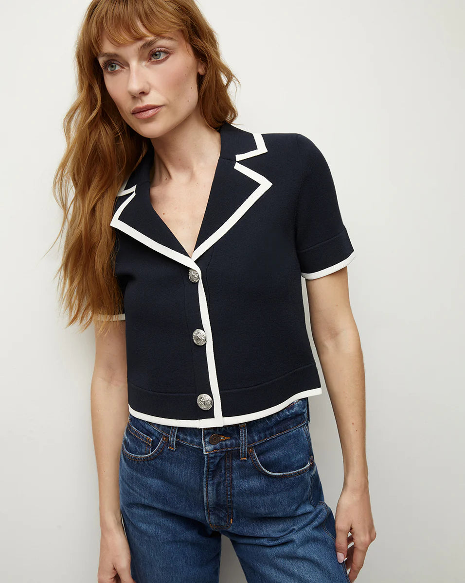 Veronica Beard Stovall Knit Jacket - Navy