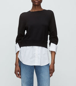 Veronica Beard Amirah Mixed Media Sweater - Black