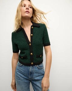 Veronica Beard Marie Cardigan - Pine/Black