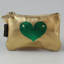 Load image into Gallery viewer, Zina Kao The Kara Metallic Applique Wallet - HEART