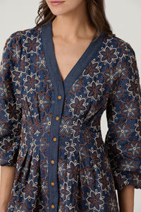 Shoshanna Lina Dress - Navy/Umber/Sand
