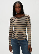 Load image into Gallery viewer, Michael Stars Zola Long Sleeve Crew Tee - Neutral Stripe