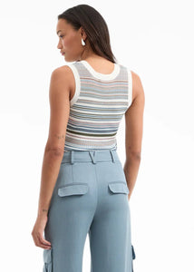 Veronica Beard Ezinna Knit Tank Top - Dove Multi