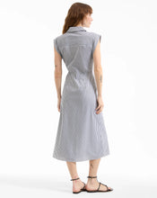 Load image into Gallery viewer, Veronica Beard Haydon Sleeveless Midi Shirtdress - Navy/White