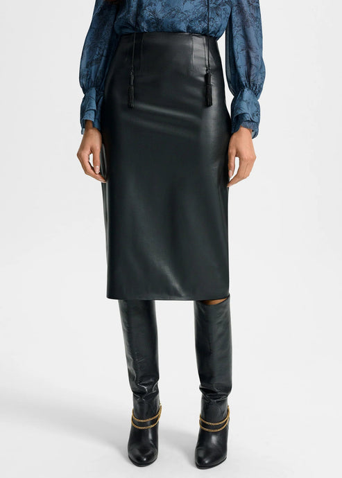 Veronica Beard Holmes Midi Pencil Skirt - Black Vegan