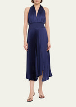 Load image into Gallery viewer, A.L.C. Rose Pleated Halter Midi Dress - Riviera