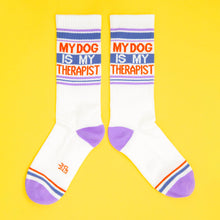 Load image into Gallery viewer, Gumball Poodle - My Dog Is My Therapist Gym Crew Socks - Dog Lover Gift