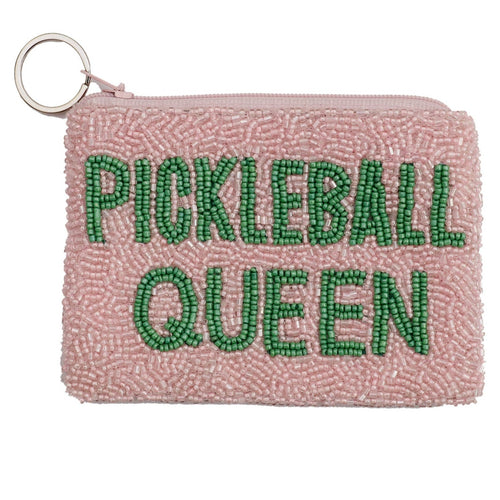 Tiana Designs Pickleball Queen Beaded Coin Purse - Pink