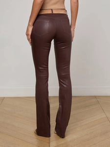 L'Agence Selma Coated Bootcut Jean - Chocolate