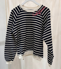 Load image into Gallery viewer, I Stole My Boyfriend&#39;s Shirt Malibu 24 Striped Sweatshirt