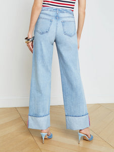 L'Agence Miley Cuffed Wide-Leg Jean - Emerson