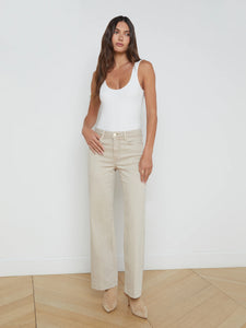 L'Agence Scottie Wide-Leg Jean - Biscuit