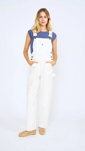 Marea Ivory Denim Overalls