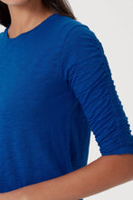 Load image into Gallery viewer, Goldie Ruched Half Sleeve Tee - Limoges