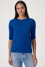 Load image into Gallery viewer, Goldie Ruched Half Sleeve Tee - Limoges