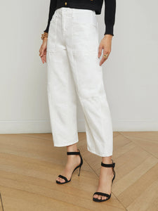 L'AGENCE Cody Barrel-Leg Jean - Blanc