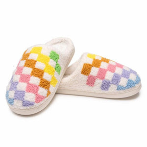 Living Royal Indoor/Outdoor Slippers - Rainbow Checkered