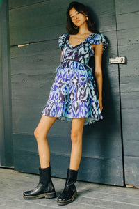 Love the Label Santana Dress - Smoke on the Water Ikat