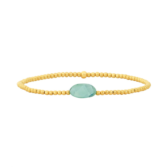 Karen Lazar 2MM Gold Filled Bracelet - AVENTURINE STONE