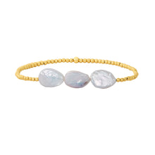 Load image into Gallery viewer, Karen Lazar 2MM Signature Bracelet with 3 Pear Pearls