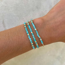 Load image into Gallery viewer, Karen Lazar 2MM Yellow Gold Bracelet - Amazonite w/Hammered Rondelles