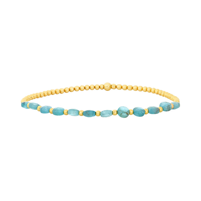 Karen Lazar 2MM Gold Filled Bracelet - APATITE COIN PATTERN