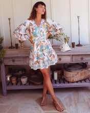 Load image into Gallery viewer, Bell by Alicia Bell Clover Mini Dress - Turquoise Yellow Floral