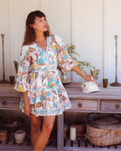 Load image into Gallery viewer, Bell by Alicia Bell Clover Mini Dress - Turquoise Yellow Floral
