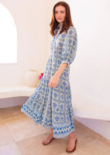 Load image into Gallery viewer, Bell by Alicia Bell Blair Midi Dress - Blue Yellow Motif
