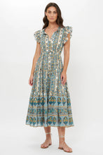 Load image into Gallery viewer, OLIPHANT Cinched Flirty Midi - Taj Blue