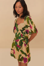 Load image into Gallery viewer, Farm Rio Anthurium Leaves Sand Short Sleeve Square Neckline