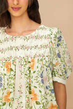 Load image into Gallery viewer, Farm Rio Folk Floral Off-White Scoop Neck Short Sleeve Blouse