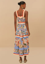 Load image into Gallery viewer, Farm Rio Blue Superbloom Tapestry Angled Maxi Dress