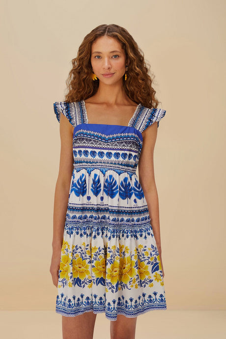 Farm Rio Zuli Off White Mini Dress