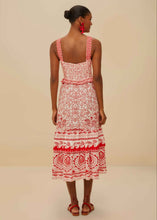 Load image into Gallery viewer, Farm Rio River Ride Red Midi Dress